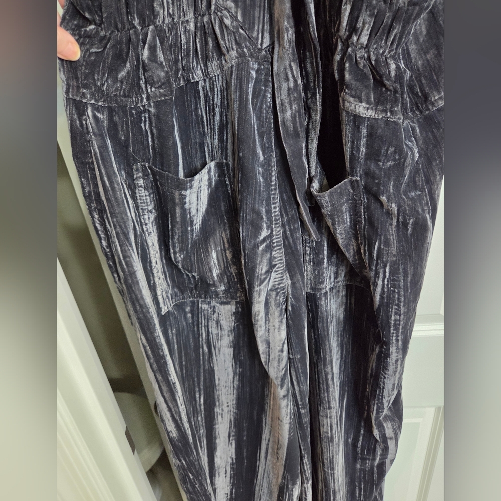 Crushed Velvet Dakota Jumpsuit by Natural Life - NWT - Charcoal Color - Picture 7 of 11